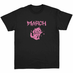 MARCH Kitty black tshirt design