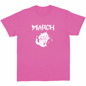 MARCH t-shirt Kitty Pink design - Front view
